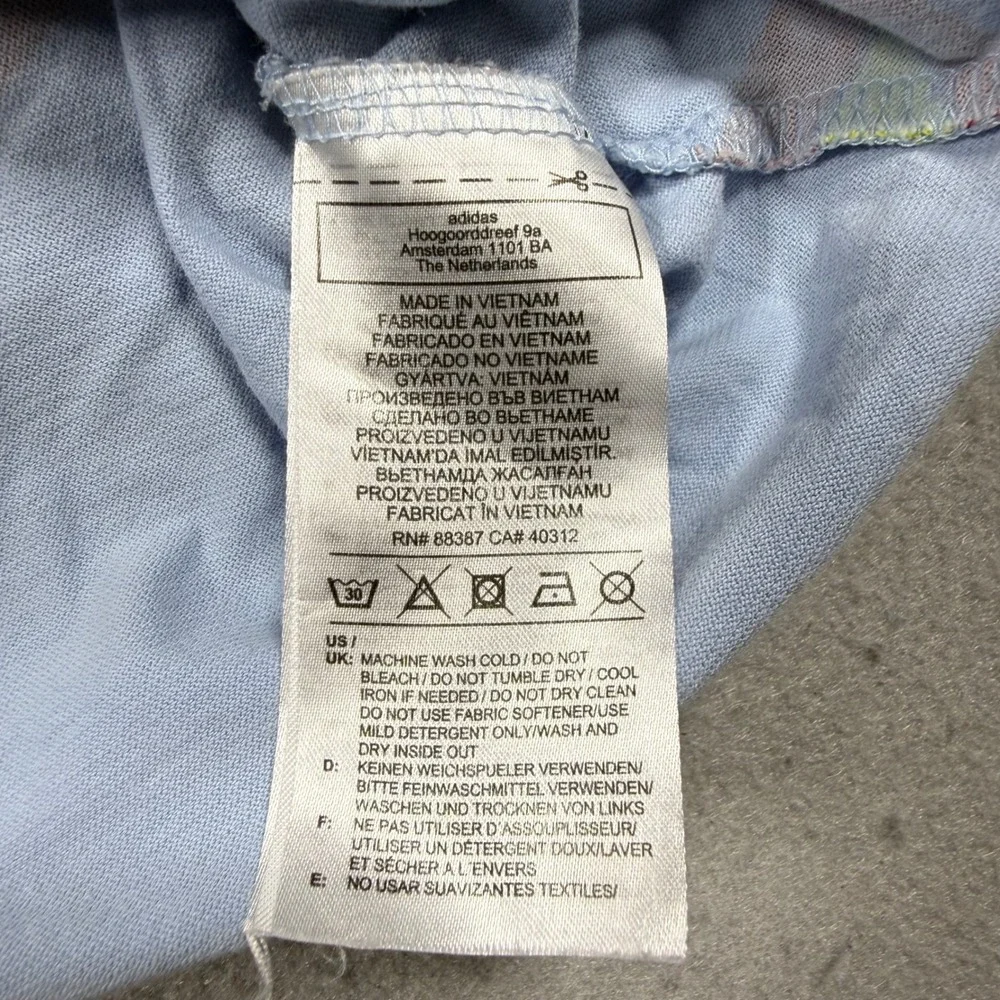 Adidas Originals Mens Trefoil Geometric Graphic T-Shirt Light Blue Large